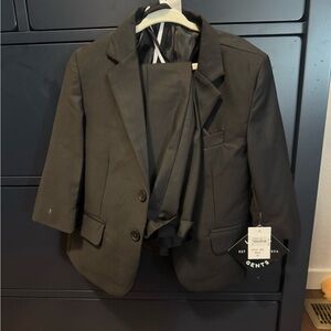 3t little gents black suit